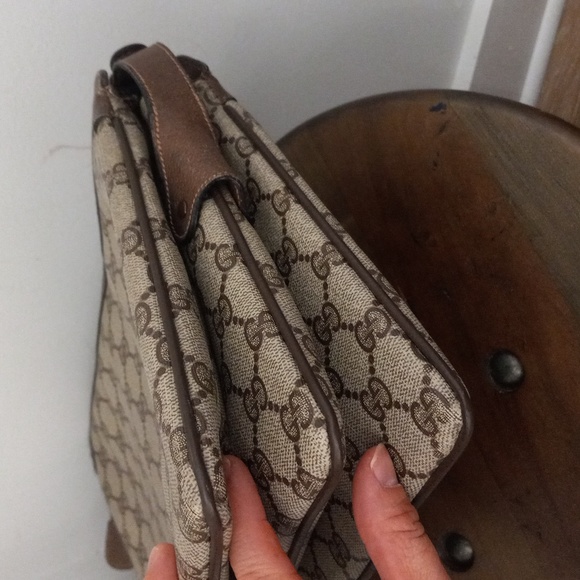 Authentic Vintage Gucci GG Monogram Supreme Sherry Web Ophidia Accordion Bag - Picture 8 of 14